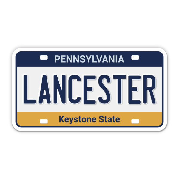 Lancester Pennsylvania License Plate Style Sticker