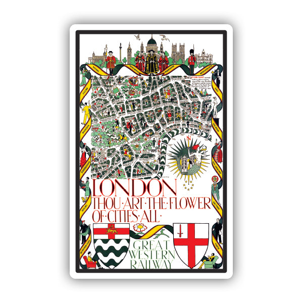 London England Vintage Travel Sticker