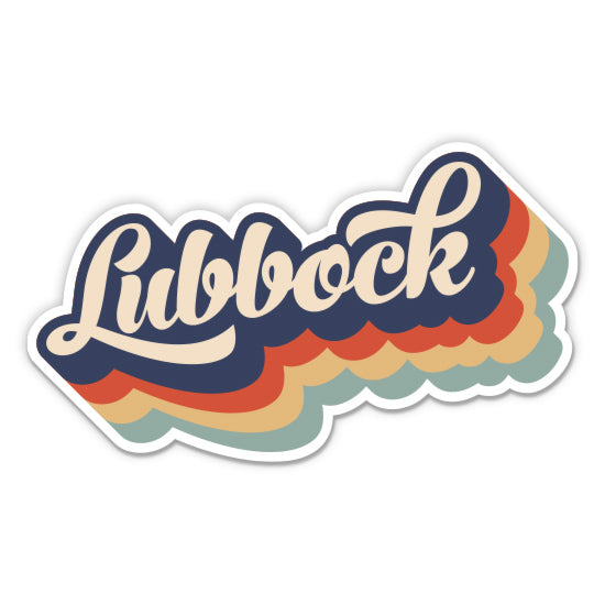 Lubbock Texas Retro Sticker