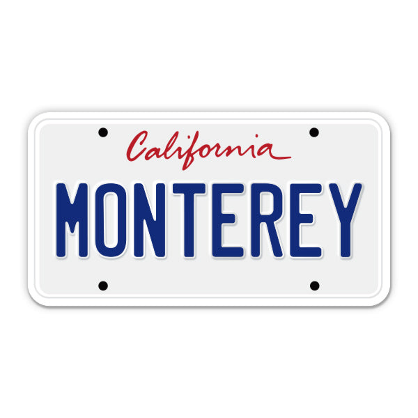 Monterey California License Plate Style Sticker