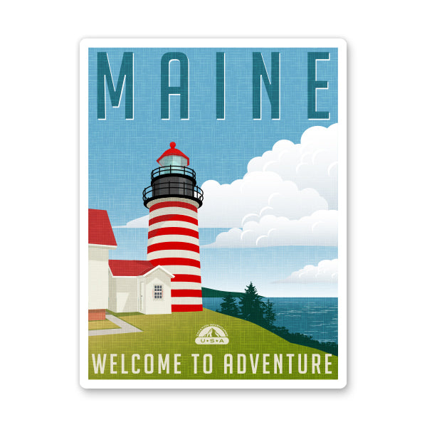Maine Travel Poster Style Sticker