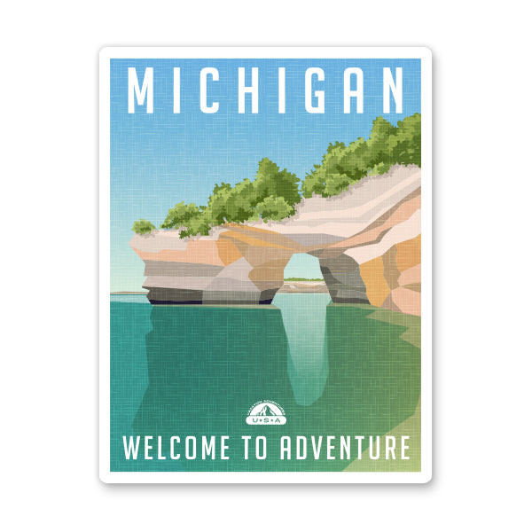 Michigan Travel Poster Style Sticker