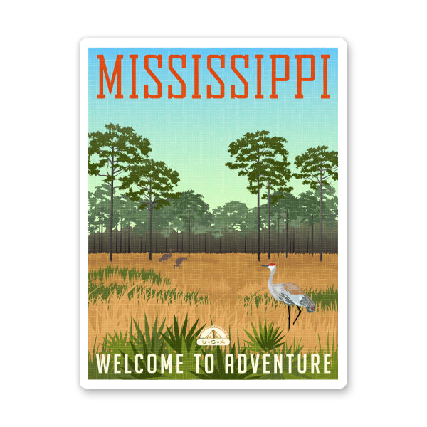 Mississippi Travel Poster Style Sticker