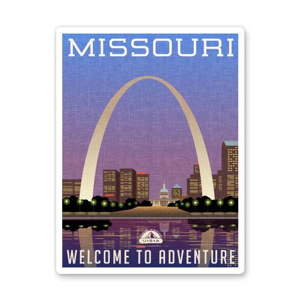 Missouri Travel Poster Style Sticker