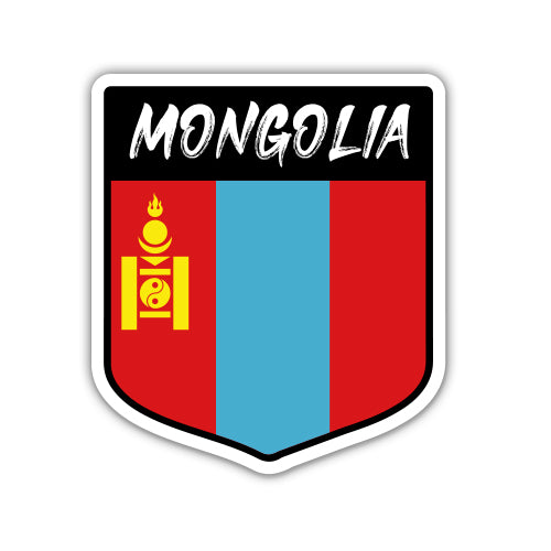 Mongolia Flag Shield Sticker