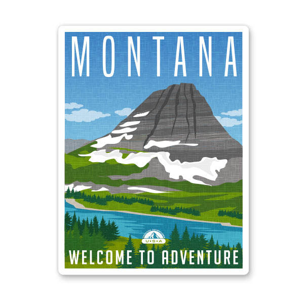 Montana Travel Poster Style Sticker