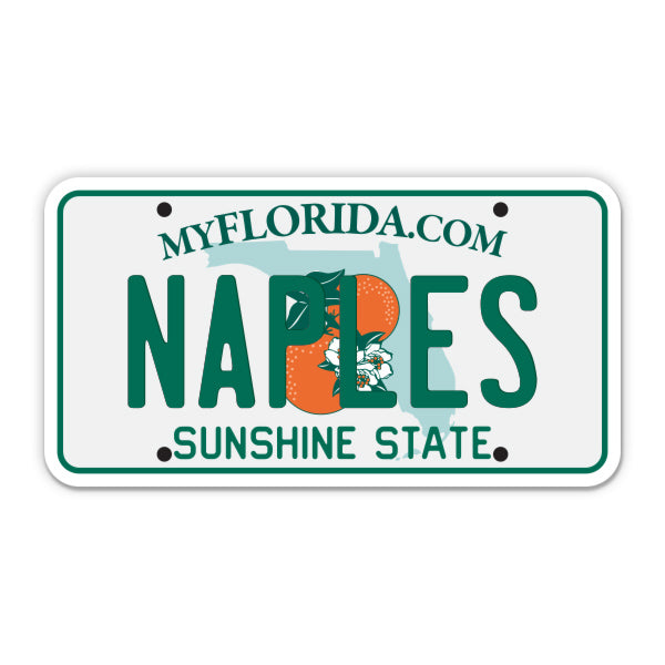 Naples Florida License Plate Style Sticker