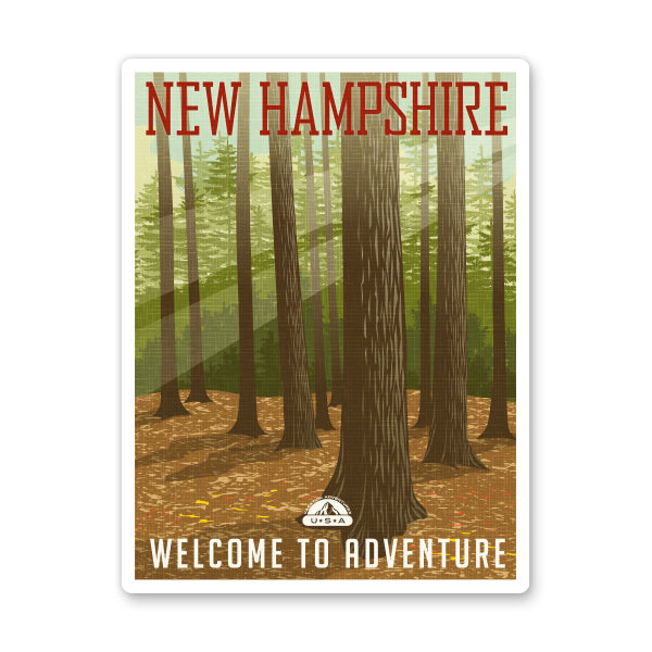 New Hampshire Travel Poster Style Sticker
