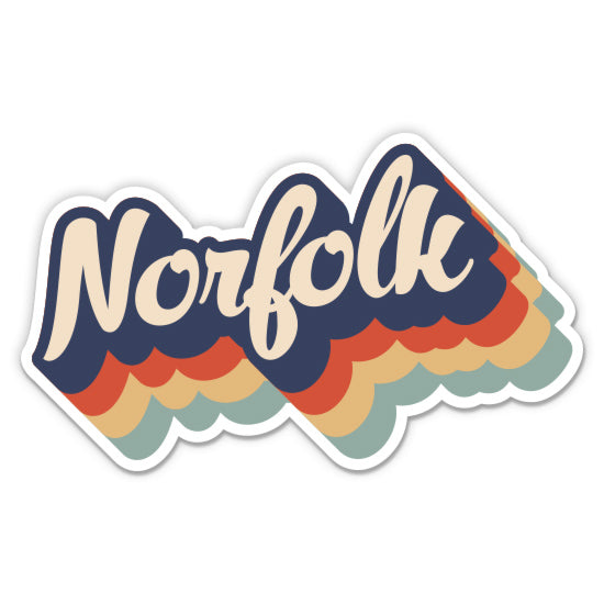 Norfolk Virginia Retro Sticker