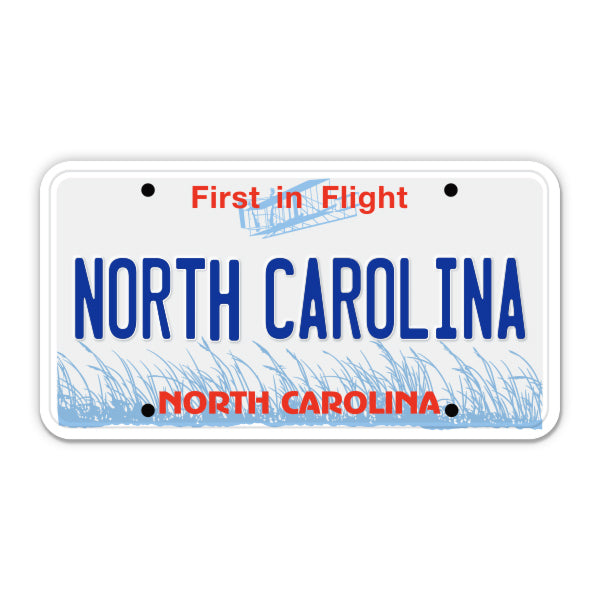 North Carolina License Plate Style Sticker