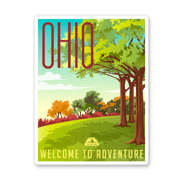 Ohio Travel Poster Style Sticker