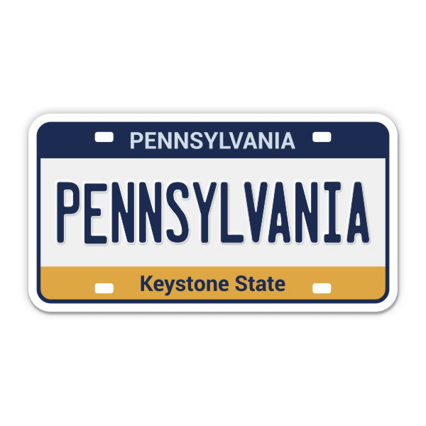 Pennsylvania License Plate Style Sticker