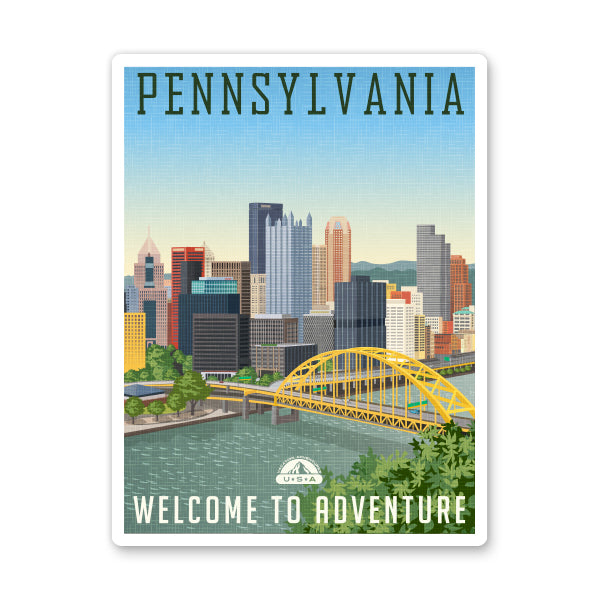 Pennsylvania Travel Poster Style Sticker