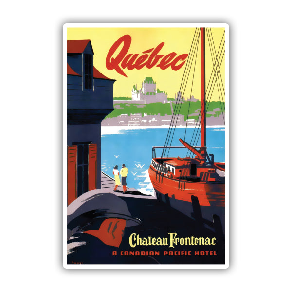 Quebec Vintage Travel Sticker