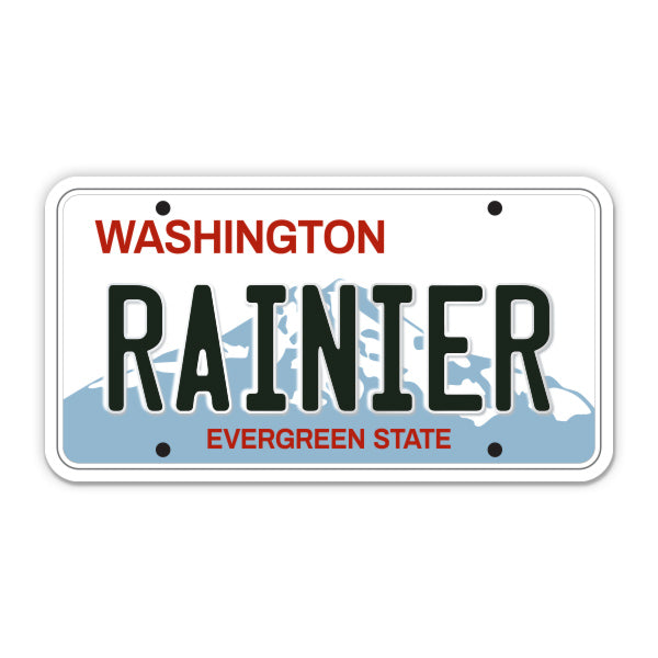 Rainier Washington License Plate Style Sticker