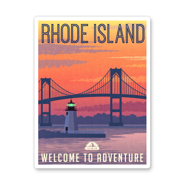 Rhode Island Travel Poster Style Sticker