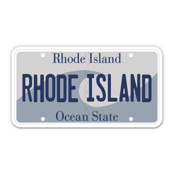 Rhode Island License Plate Style Sticker