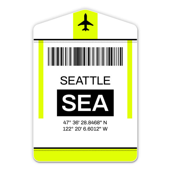 Seattle Airport Code SEA Luggage Tag Style Sticker