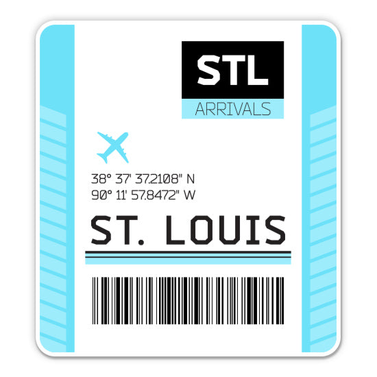 St Louis Airport Code STL Luggage Tag Style Sticker