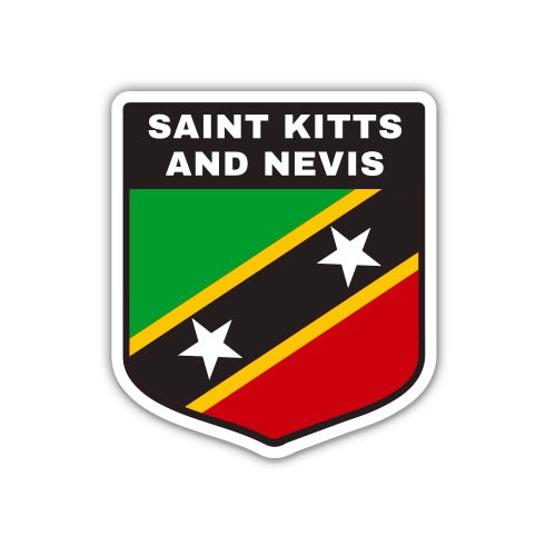 Saint Kitts and Nevis Flag Shield Sticker