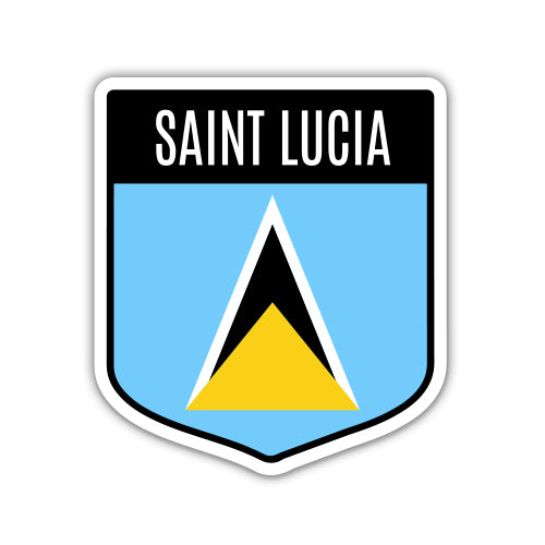 Saint Lucia Flag Shield Sticker