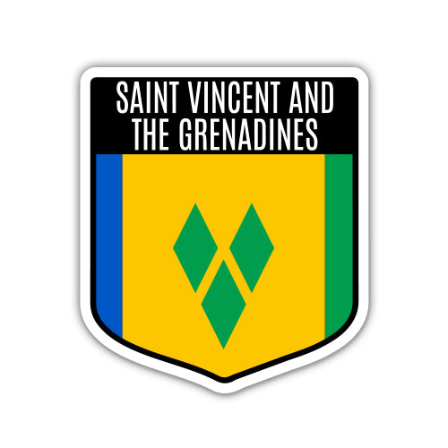 Saint Vincent and the Grenadines Flag Shield Sticker