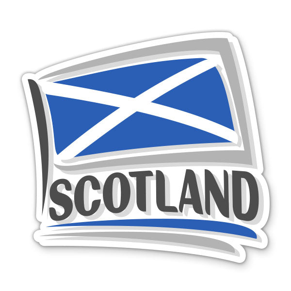 Scotland Travel with Flag Sticker
