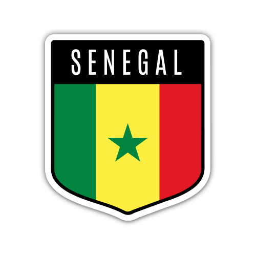 Senegal Flag Shield Sticker