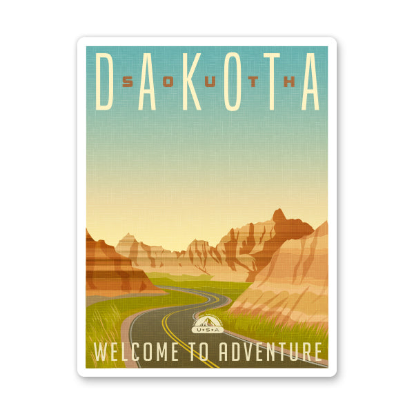 South Dakota Travel Poster Style Sticker