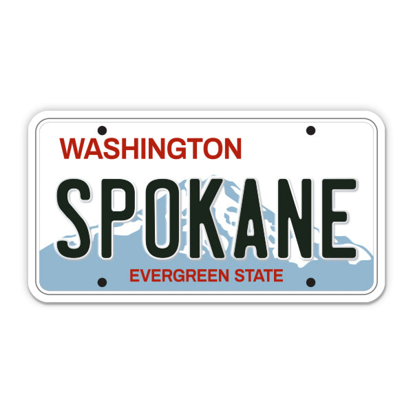 Spokane Washington License Plate Style Sticker