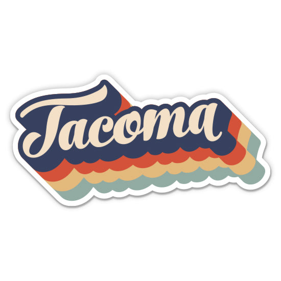 Tacoma Washington Retro Sticker