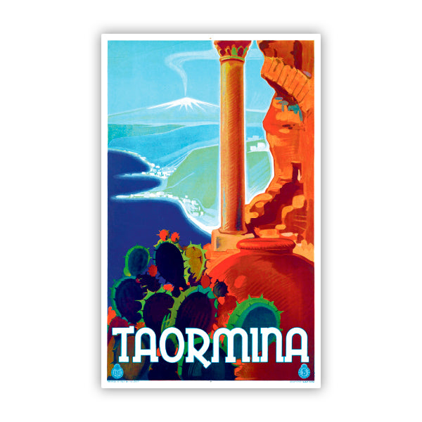 Taormina Vintage Travel Sticker