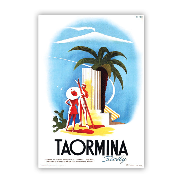 Taormina Sicily Italy Vintage Travel Sticker
