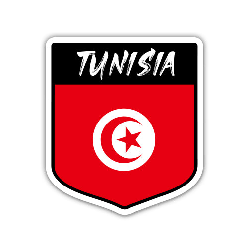 Tunisia Flag Shield Sticker