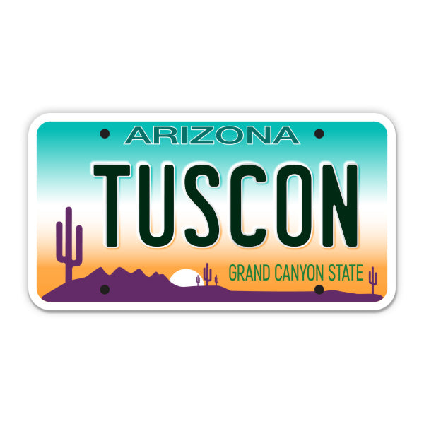 Tuscon Arizona License Plate Style Sticker