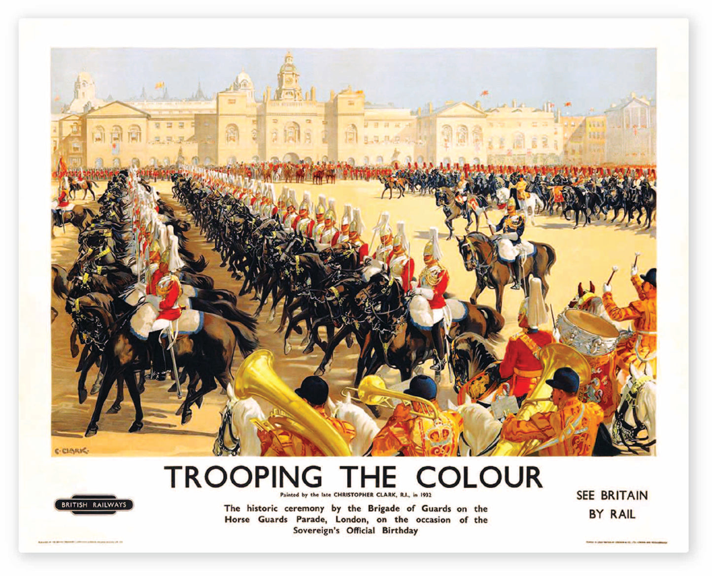 UK Trooping the Colour Vintage Travel Sticker