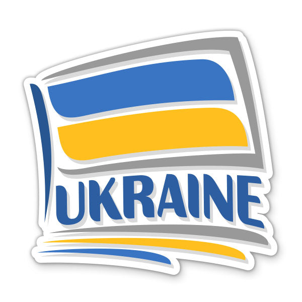 Ukraine Travel with Flag Sticker