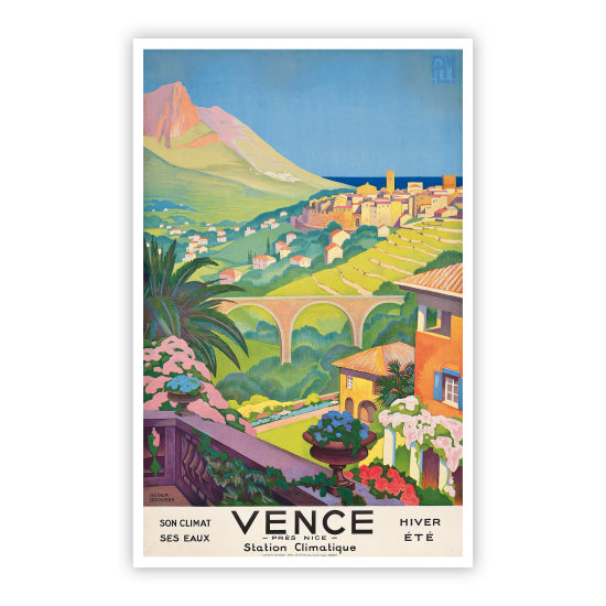 Vence France Travel Poster Advertising Sticker