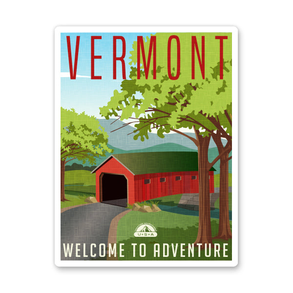 Vermont Travel Poster Style Sticker