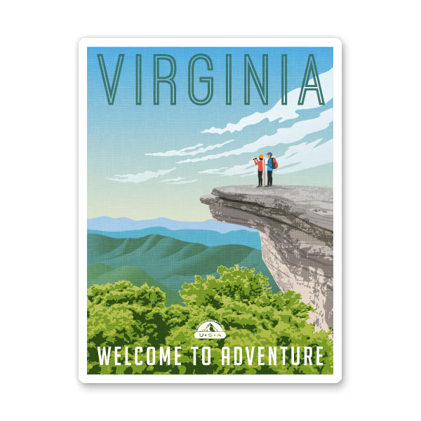 Virginia Travel Poster Style Sticker
