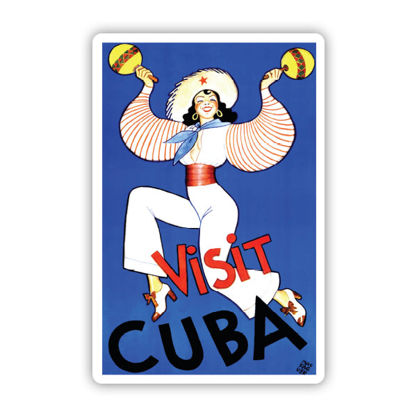 Visit Cuba Vintage Travel Sticker