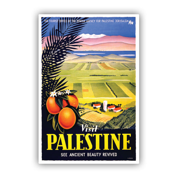 Visit Palestine Vintage Travel Sticker