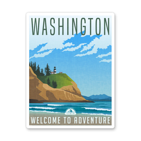 Washington Travel Poster Style Sticker