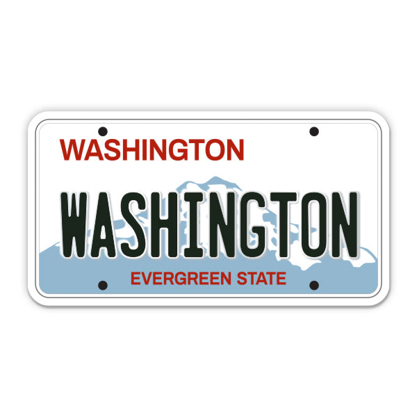 Washington License Plate Style Sticker