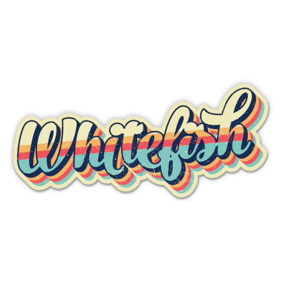 Whitefish Montana Retro Ski Style Sticker