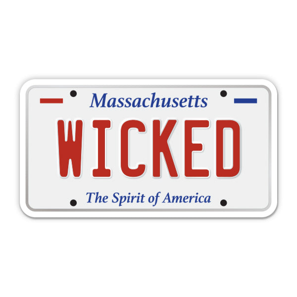 Wicked Massachusetts License Plate Style Sticker