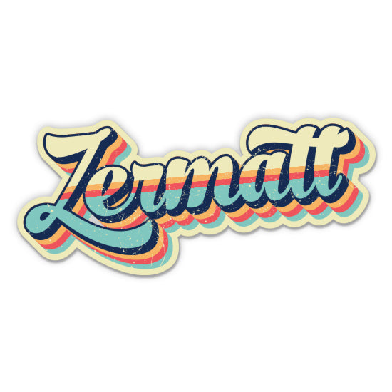 Zermatt Switzerland Retro Ski Style Sticker