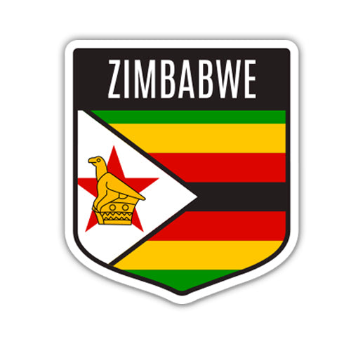 Zimbabwe Flag Shield Sticker
