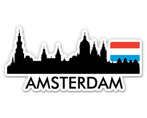 Amsterdam Netherlands City Skyline Sticker