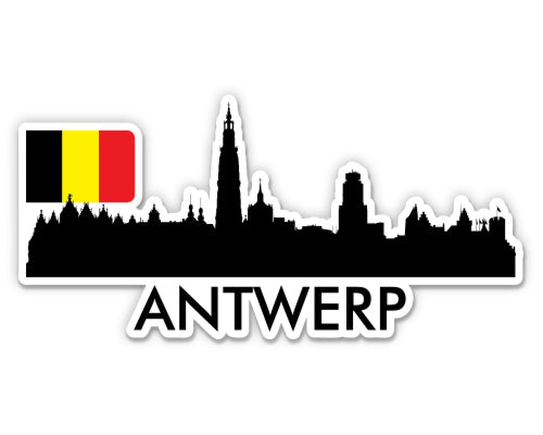 Antwerp Belgium City Skyline Sticker
